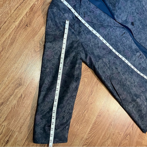 💜 Vintage London Fog Trench Coat Floral 1980s or 1990s Outerwear Great C… - Picture 9 of 15